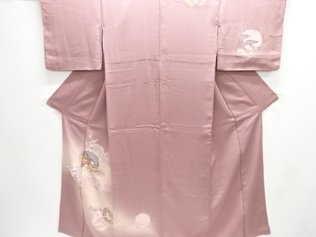 雪輪に花模様刺繍訪問着